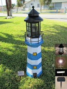 Solar Powered Lighthouse Lawn Ornaments Outsidemodern